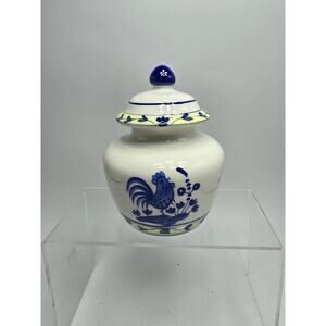 Vintage Boston Warehouse Blue Spotted Wide Mouth Scrub/Sponge Holder